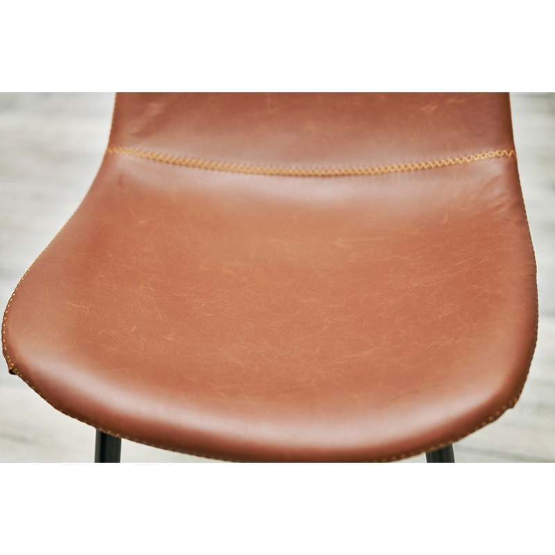 萩原 本革調チェア Aタイプ ブラウン LC-4234BR-2 1台(ご注文単位2台)【直送品】