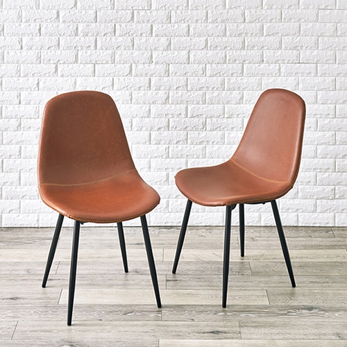 萩原 本革調チェア Aタイプ ブラウン LC-4234BR-2 1台(ご注文単位2台)【直送品】