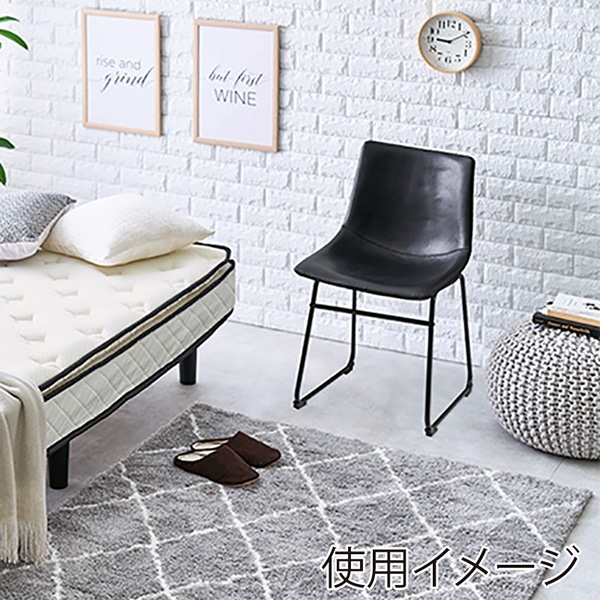 萩原 本革調チェア Bタイプ　ブラック LC-4235BK-2 1台（ご注文単位2台）【直送品】