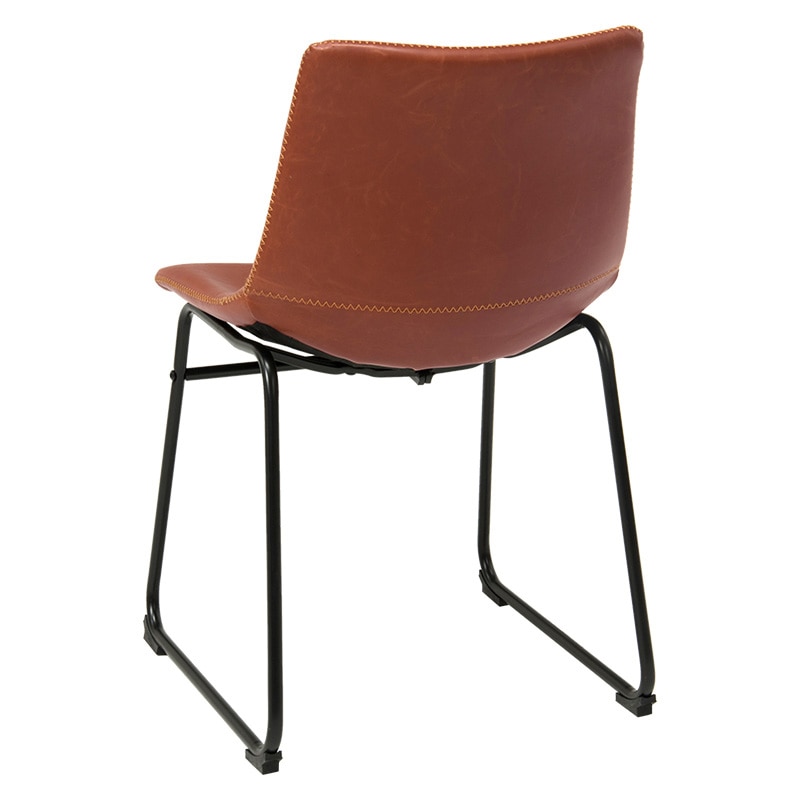 萩原 本革調チェア Bタイプ ブラウン LC-4235BR-2 1台(ご注文単位2台)【直送品】