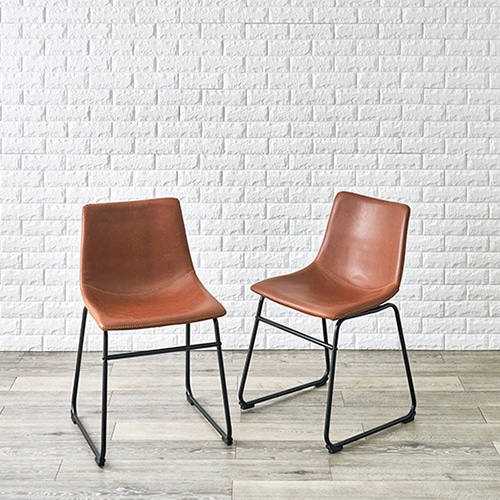 萩原 本革調チェア Bタイプ ブラウン LC-4235BR-2 1台(ご注文単位2台)【直送品】