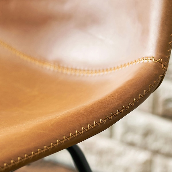 萩原 本革調チェア Bタイプ キャメル LC-4235CA-2 1台(ご注文単位2台)【直送品】