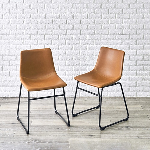 萩原 本革調チェア Bタイプ キャメル LC-4235CA-2 1台(ご注文単位2台)【直送品】