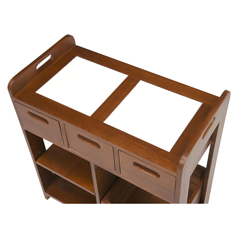 萩原 キッチンワゴン 幅56cm ブラウン MUD-6410BR 1台(ご注文単位1台)【直送品】