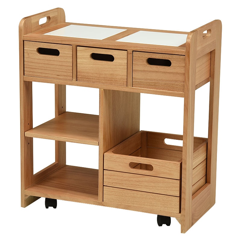 萩原 キッチンワゴン 幅56cm ナチュラル MUD-6410NA 1台(ご注文単位1台)【直送品】