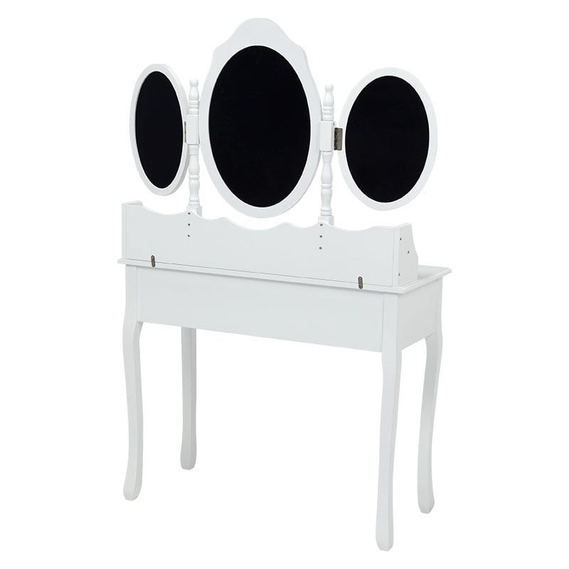 萩原 ドレッサー 三面鏡タイプ ホワイト MD-6563WH 1台(ご注文単位1台)【直送品】