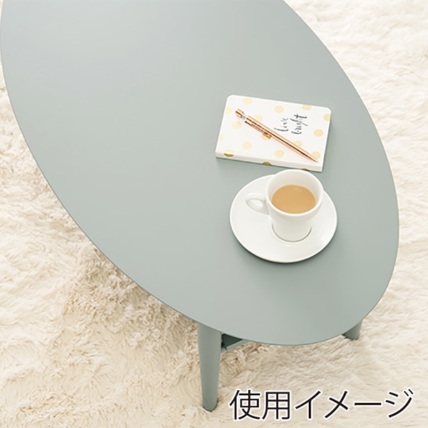 萩原 折りたたみテーブル 棚付き 幅90cm ブルーグレー VT-7969BG 1台(ご注文単位1台)【直送品】