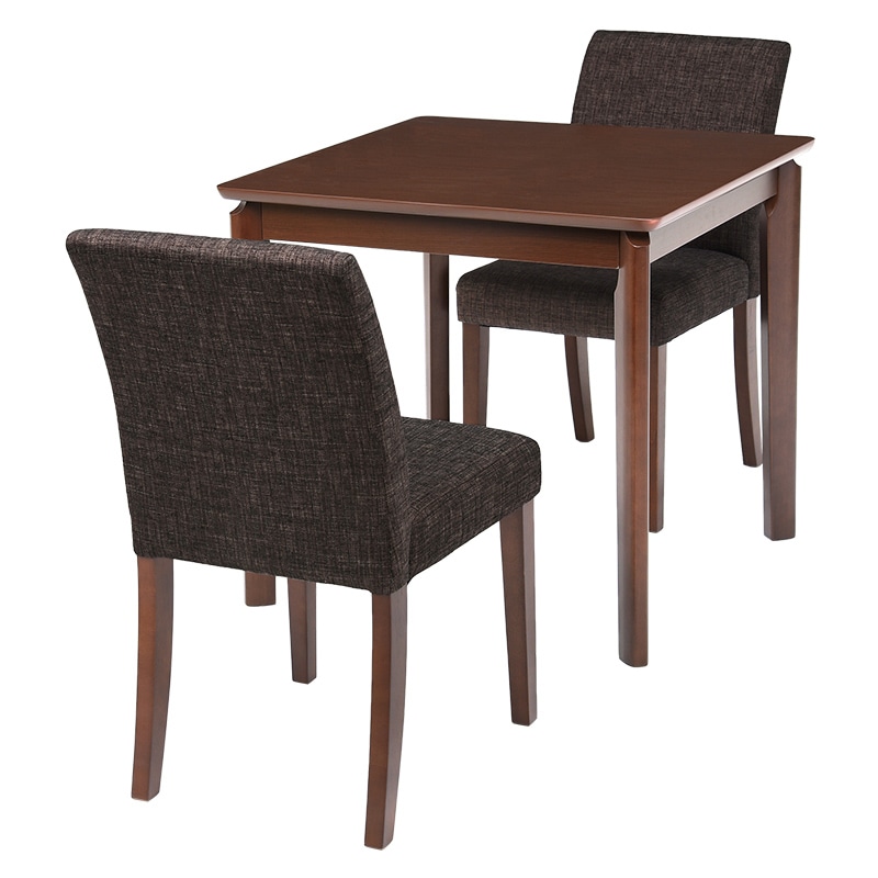 萩原 ダイニング3点セット 幅75cm ブラウン VDS-7301DBBR-3S 1セット(ご注文単位1セット)【直送品】
