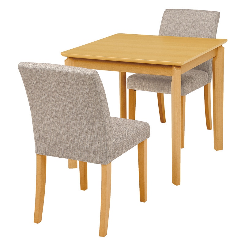 萩原 ダイニング3点セット 幅75cm ベージュ VDS-7301NABE-3S 1セット(ご注文単位1セット)【直送品】