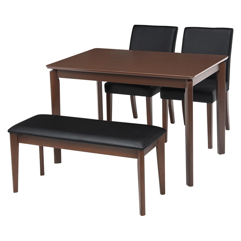 萩原 ダイニング4点セット 幅110cm ブラック VDS-7301DBPB-4S 1セット(ご注文単位1セット)【直送品】