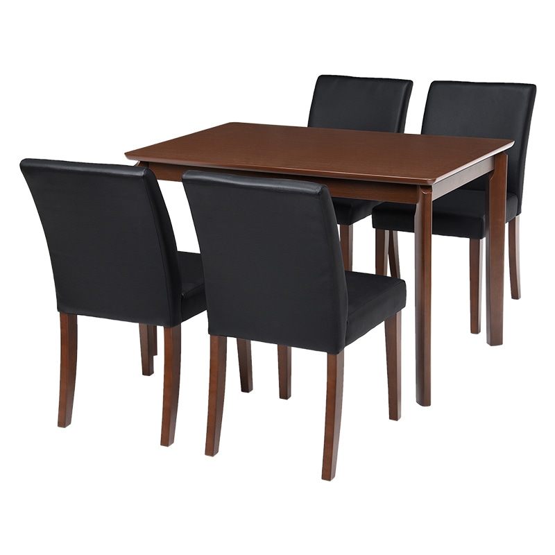 萩原 ダイニング5点セット 幅110cm ブラック VDS-7301DBPB-5S 1セット(ご注文単位1セット)【直送品】