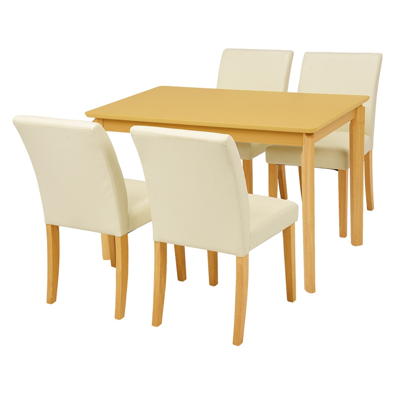 萩原 ダイニング5点セット 幅110cm アイボリー VDS-7301NAPW-5S 1セット(ご注文単位1セット)【直送品】