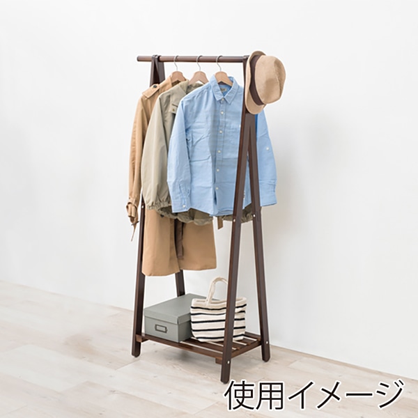 萩原 ハンガーラック 幅80cm ダークブラウン MHR-6033DBR 1台(ご注文単位1台)【直送品】