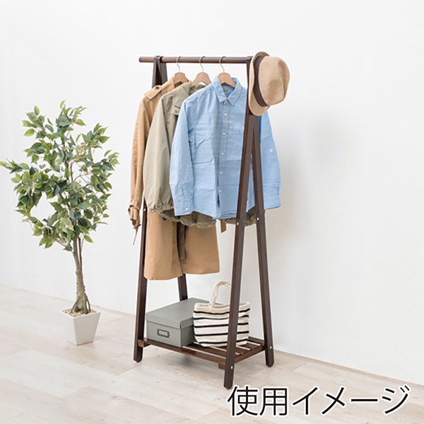 萩原 ハンガーラック 幅80cm ダークブラウン MHR-6033DBR 1台(ご注文単位1台)【直送品】