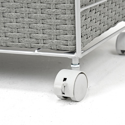 萩原 ランドリーラック 幅40.5cm 4杯 キャスター付 グレー RAN-2415GY 1台(ご注文単位1台)【直送品】