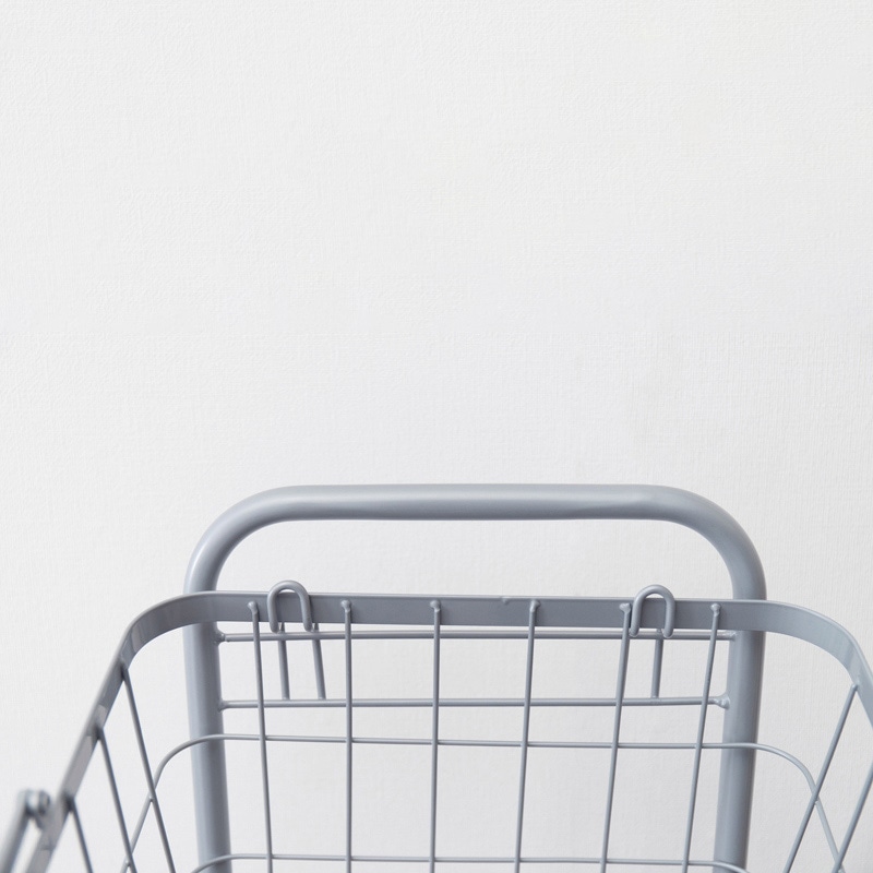 萩原 ランドリーバスケット 2段 角型 スカイグレー KR-3970GY 1台(ご注文単位1台)【直送品】