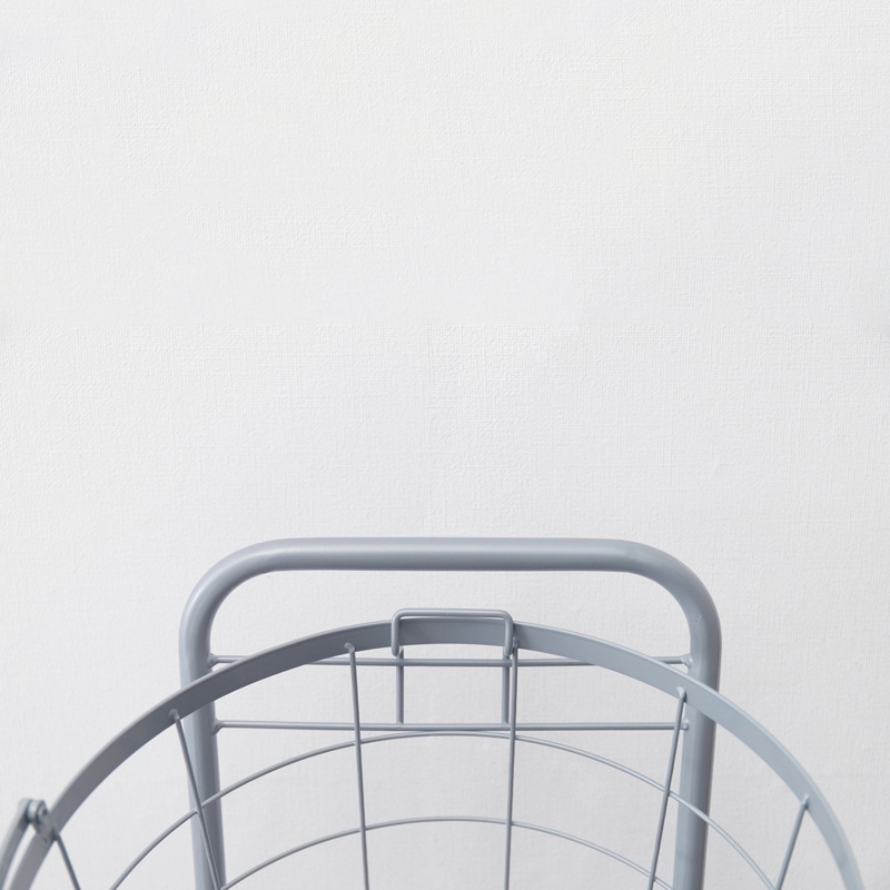 萩原 ランドリーバスケット 3段 丸型 スカイグレー KR-3973GY 1台(ご注文単位1台)【直送品】