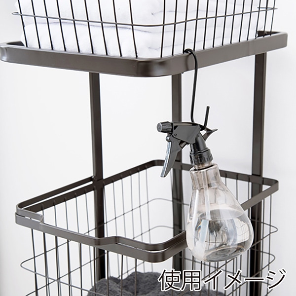 萩原 ランドリーバスケット　幅33cm ダークブラウン KR-3945DBR 1台（ご注文単位1台）【直送品】