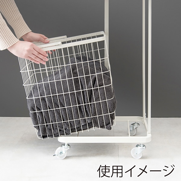 萩原 ランドリーバスケット 幅33cm ホワイト KR-3945WH 1台(ご注文単位1台)【直送品】