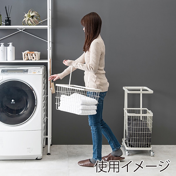 萩原 ランドリーバスケット 幅33cm ホワイト KR-3945WH 1台(ご注文単位1台)【直送品】