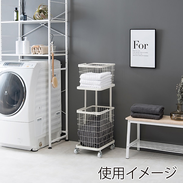 萩原 ランドリーバスケット 幅33cm ホワイト KR-3945WH 1台(ご注文単位1台)【直送品】