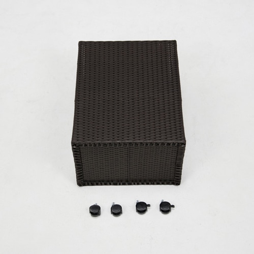 萩原 キャスター付収納ボックス ふた付き ダークブラウン RUD-2422DBR 1台(ご注文単位1台)【直送品】