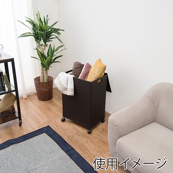 萩原 キャスター付収納ボックス ふた付き ダークブラウン RUD-2422DBR 1台(ご注文単位1台)【直送品】