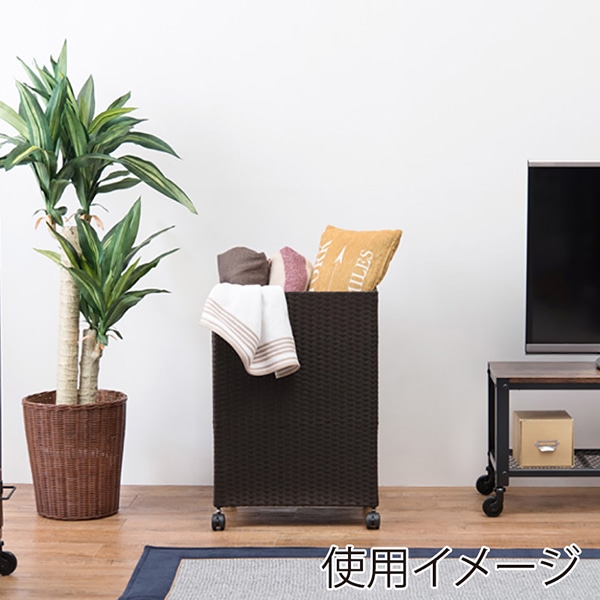 萩原 キャスター付収納ボックス ふた付き ダークブラウン RUD-2422DBR 1台(ご注文単位1台)【直送品】