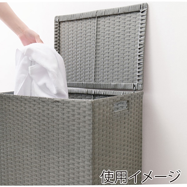 萩原 キャスター付収納ボックス ふた付き グレー RUD-2422GY 1台(ご注文単位1台)【直送品】