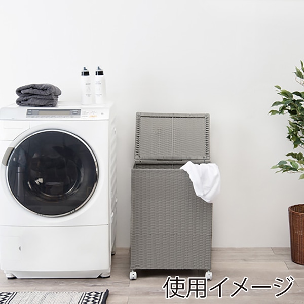 萩原 キャスター付収納ボックス ふた付き グレー RUD-2422GY 1台(ご注文単位1台)【直送品】