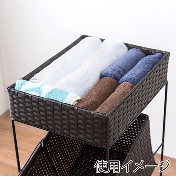 萩原 ランドリーラック 幅28cm ダークブラウン RAN-2425DBR 1台(ご注文単位1台)【直送品】