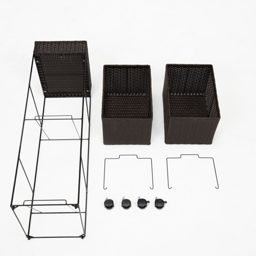 萩原 ランドリーラック 幅28cm ダークブラウン RAN-2425DBR 1台(ご注文単位1台)【直送品】