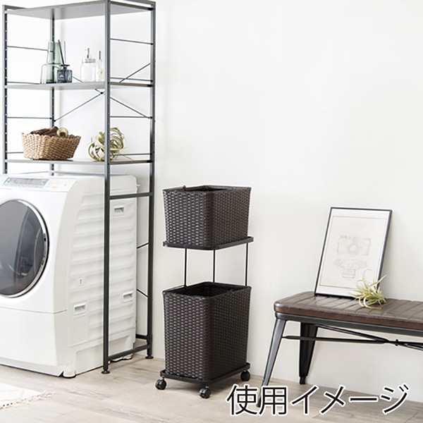 萩原 ランドリーラック 幅30cm ダークブラウン RAN-2427DBR 1台(ご注文単位1台)【直送品】