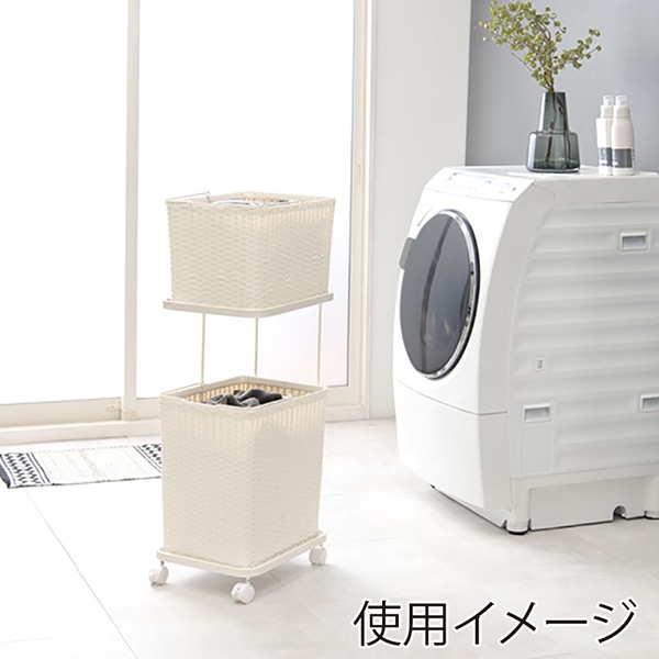 萩原 ランドリーラック 幅30cm ホワイト RAN-2427WH 1台(ご注文単位1台)【直送品】