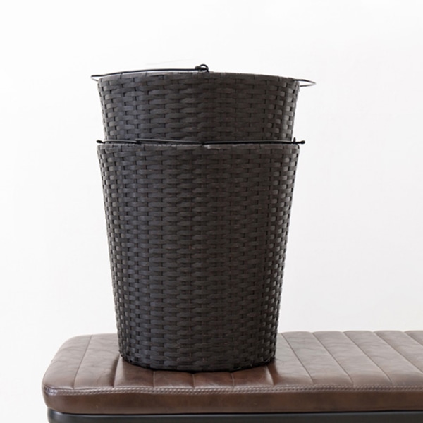 萩原 ランドリーラック 2段 幅36.5cm キャスター付 ダークブラウン RAN-2431DBR 1台(ご注文単位1台)【直送品】