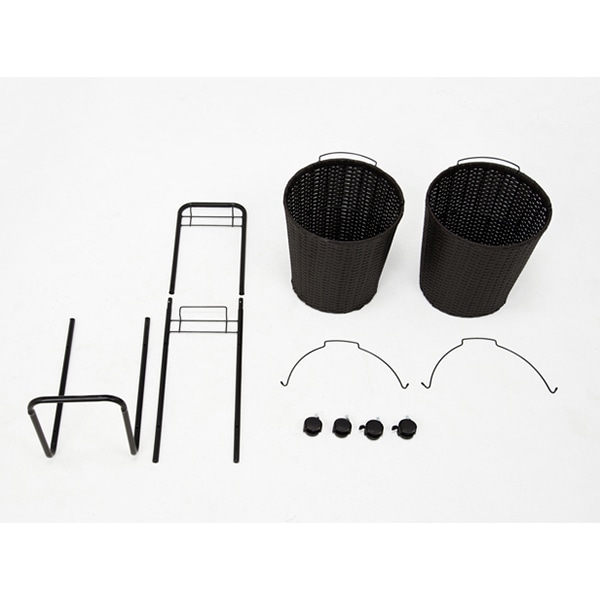 萩原 ランドリーラック 2段 幅36.5cm キャスター付 ダークブラウン RAN-2431DBR 1台(ご注文単位1台)【直送品】