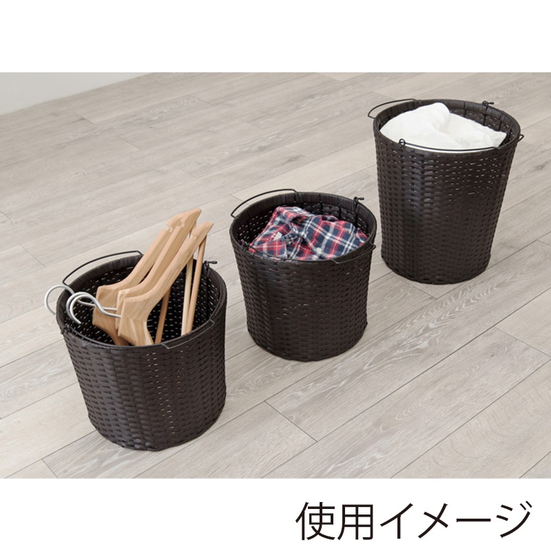 萩原 ランドリーラック 3段 幅36.5cm キャスター付 ホワイト RAN-2432DBR 1台(ご注文単位1台)【直送品】