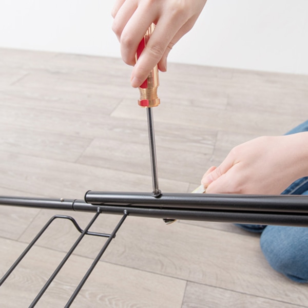 萩原 ランドリーラック 3段 幅36.5cm キャスター付 ホワイト RAN-2432DBR 1台(ご注文単位1台)【直送品】