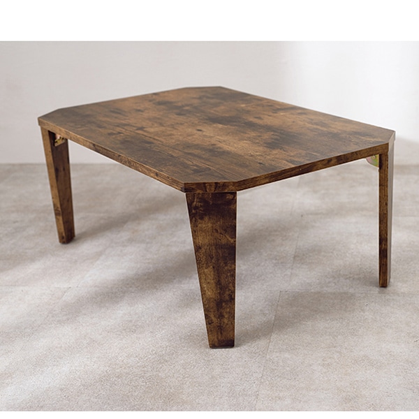 萩原 古木調 折りたたみテーブル 幅75cm ブラウン MT-6860BR 1台(ご注文単位1台)【直送品】