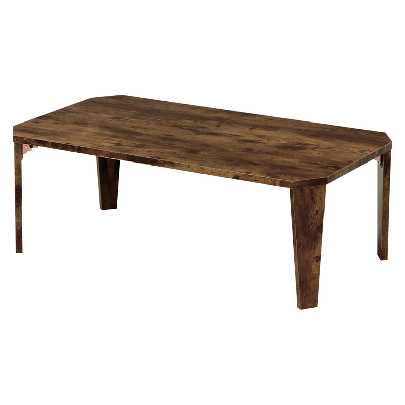 萩原 古木調 折りたたみテーブル 幅90cm ブラウン MT-6861BR 1台(ご注文単位1台)【直送品】