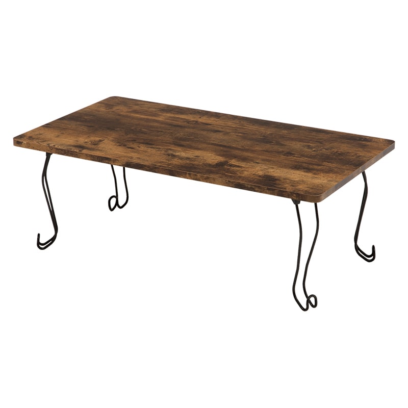 萩原 折りたたみテーブル 幅90cm 角型 ブラウン MT-6863BR 1台(ご注文単位1台)【直送品】