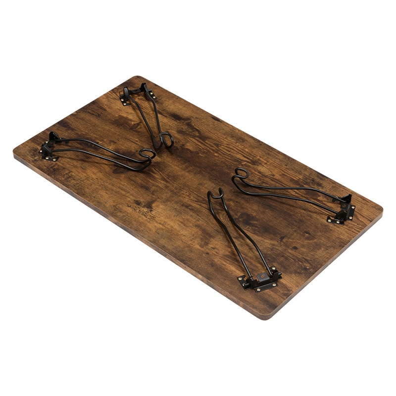 萩原 折りたたみテーブル 幅90cm 角型 ブラウン MT-6863BR 1台(ご注文単位1台)【直送品】