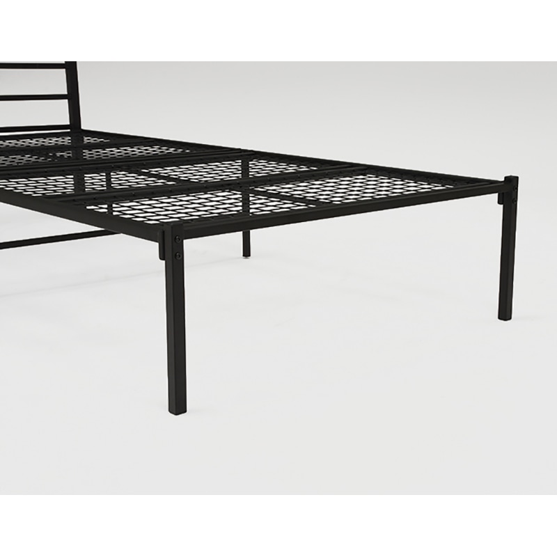 萩原 シングルパイプベッド 宮棚付 ブラック KH-3085BKMS 1台(ご注文単位1台)【直送品】