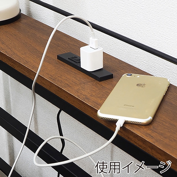 萩原 シングルパイプベッド 宮棚付 ブラック KH-3085BKMS 1台(ご注文単位1台)【直送品】