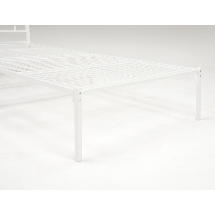 萩原 シングルパイプベッド 宮棚付 ホワイト KH-3085WHMS 1台(ご注文単位1台)【直送品】