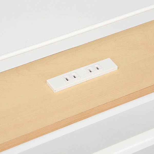 萩原 シングルパイプベッド 宮棚付 ホワイト KH-3085WHMS 1台(ご注文単位1台)【直送品】