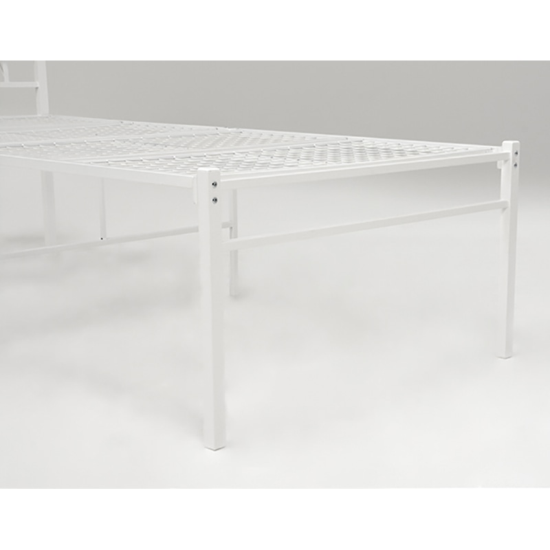 萩原 シングルパイプベッド 宮棚付 ハイタイプ ホワイト KH-3095WHMS 1台(ご注文単位1台)【直送品】