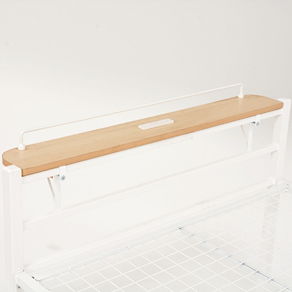 萩原 シングルパイプベッド 宮棚付 ハイタイプ ホワイト KH-3095WHMS 1台(ご注文単位1台)【直送品】