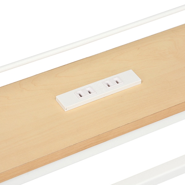 萩原 シングルパイプベッド 宮棚付 ハイタイプ ホワイト KH-3095WHMS 1台(ご注文単位1台)【直送品】