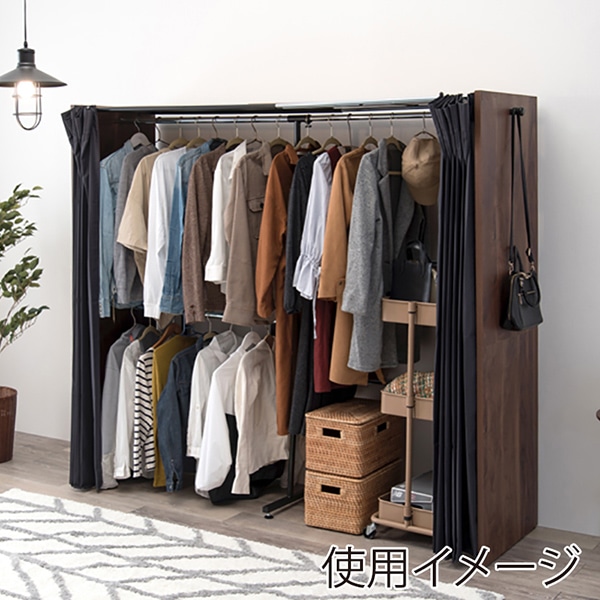 萩原 伸縮クローゼット ウォルナット VR-7242WN 1台(ご注文単位1台)【直送品】